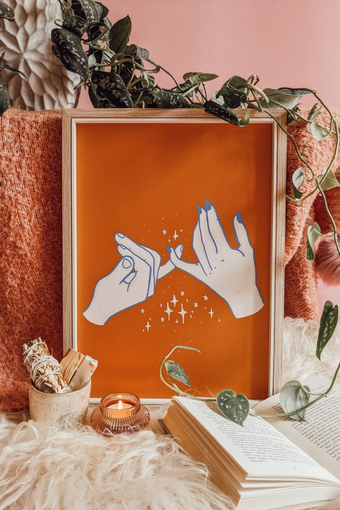'I Pinky Swear' Linked Lovers Art Print