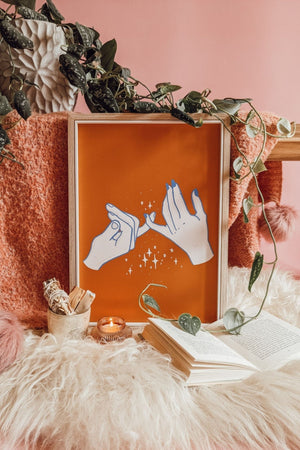 'I Pinky Swear' Linked Lovers Art Print