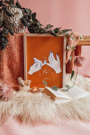 'I Pinky Swear' Linked Lovers Art Print
