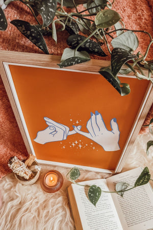 'I Pinky Swear' Linked Lovers Art Print