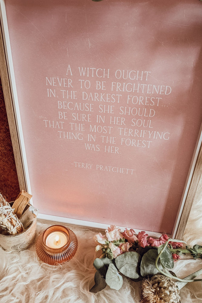 Terry Pratchett Witches Pink Art Print Art Print