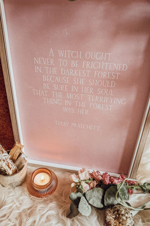 Terry Pratchett Witches Pink Art Print Art Print
