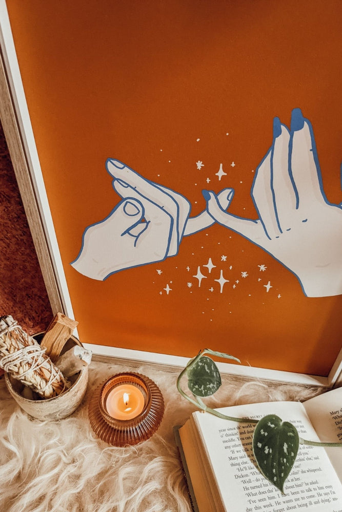 'I Pinky Swear' Linked Lovers Art Print