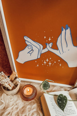 'I Pinky Swear' Linked Lovers Art Print
