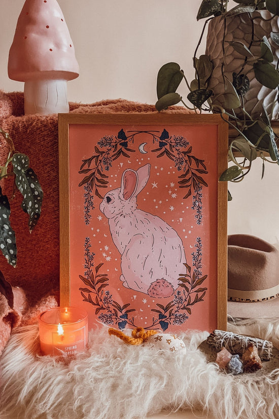 'Hop Into Spring' Illustrated Art Print
