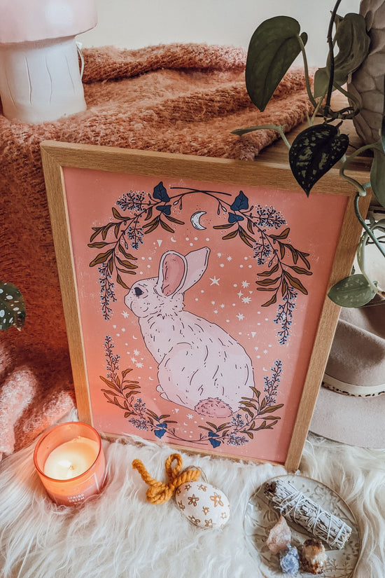 'Hop Into Spring' Illustrated Art Print