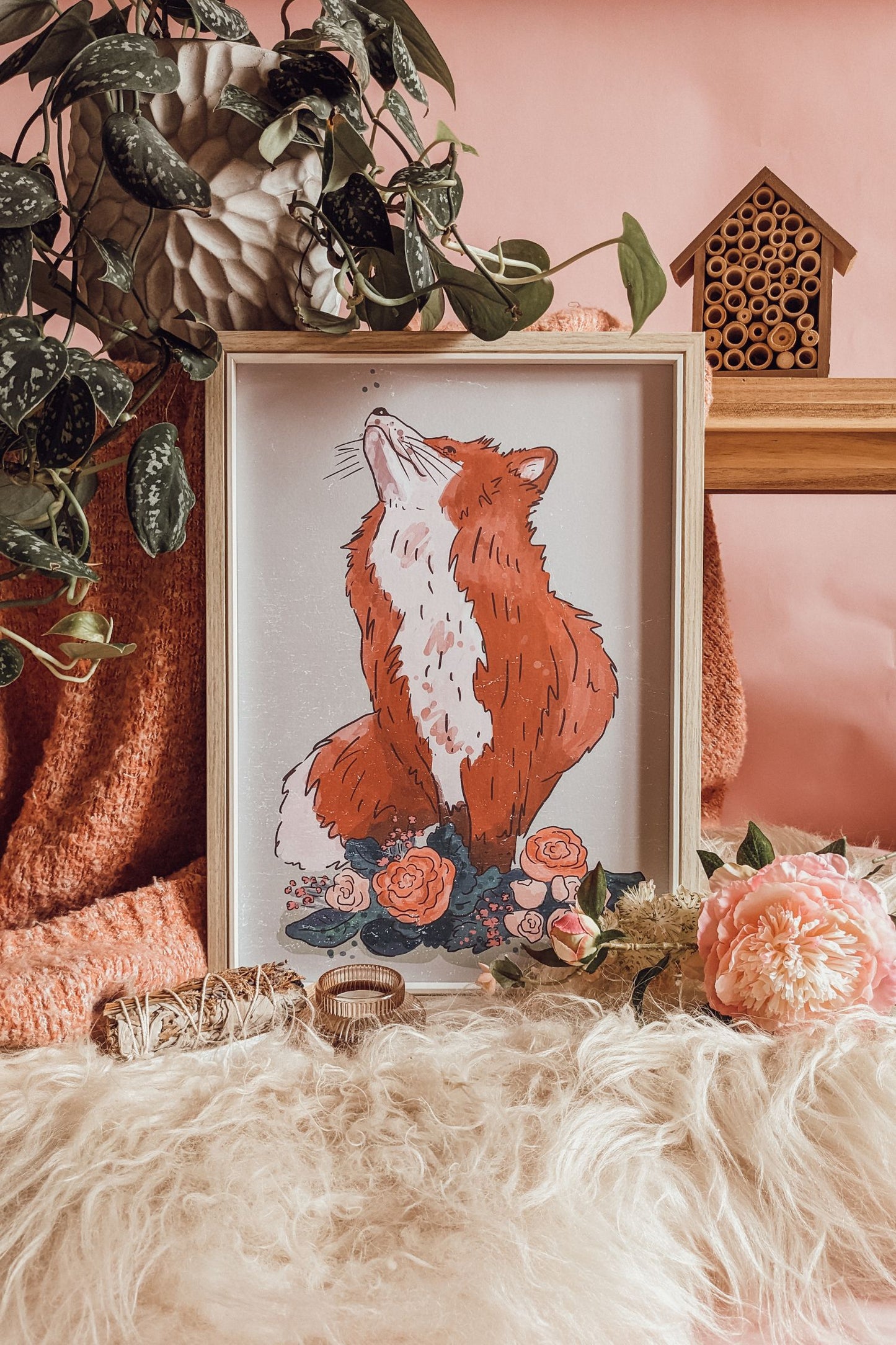 Spring Fox Illustrated Art Print