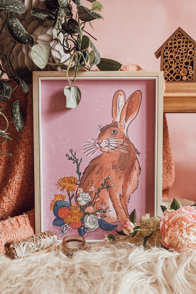 Spring Hare Illustrated Art Print
