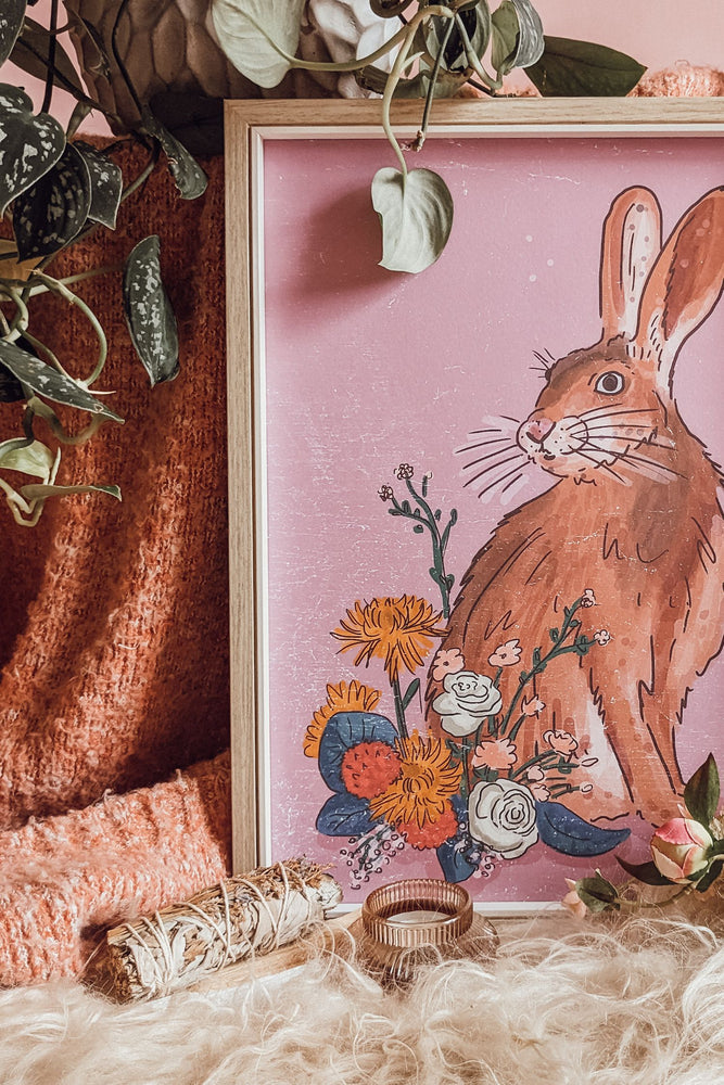 Spring Hare Illustrated Art Print