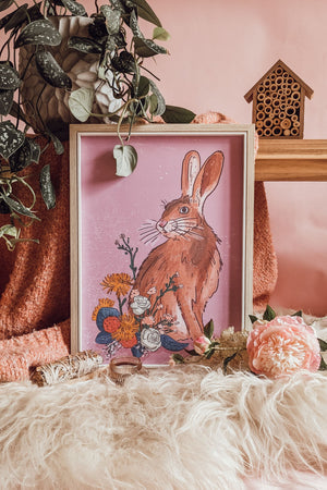 Spring Hare Illustrated Art Print