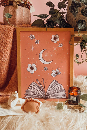 Book Magic Illustrated Art Print