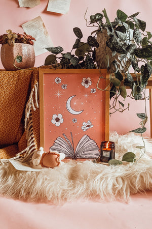 Book Magic Illustrated Art Print